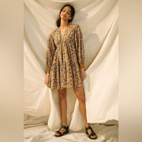 Anthropologie Let Me Be Jemma Floral Tunic Dress Size 14 - Picture 11 of 12